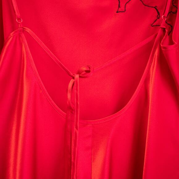 Victoria's Secret Red and Black Lace Satin Teddy Size Medium - Picture 3 of 7